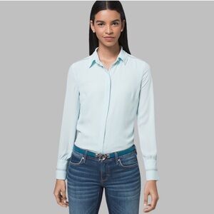 WHBM Dress Shirt Solid Long Sleeved
